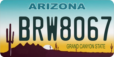 AZ license plate BRW8067