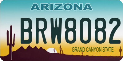 AZ license plate BRW8082