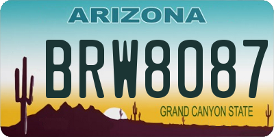 AZ license plate BRW8087