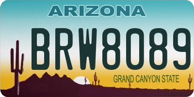 AZ license plate BRW8089