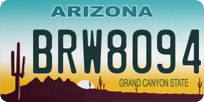 AZ license plate BRW8094