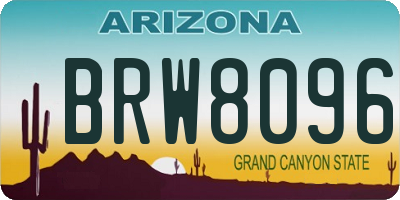 AZ license plate BRW8096