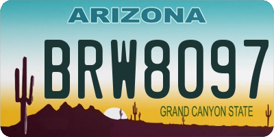 AZ license plate BRW8097