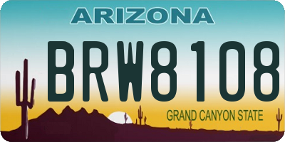 AZ license plate BRW8108