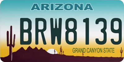 AZ license plate BRW8139