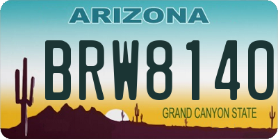 AZ license plate BRW8140