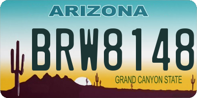 AZ license plate BRW8148