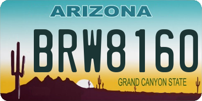 AZ license plate BRW8160