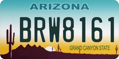AZ license plate BRW8161