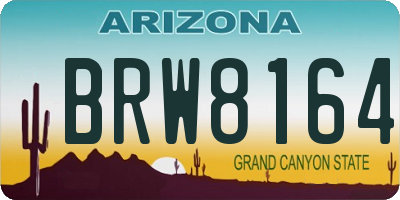 AZ license plate BRW8164
