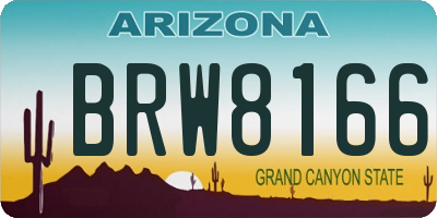 AZ license plate BRW8166