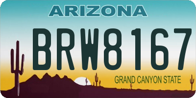 AZ license plate BRW8167