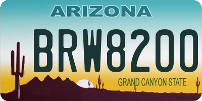 AZ license plate BRW8200