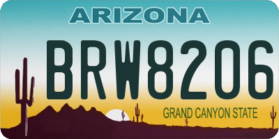 AZ license plate BRW8206