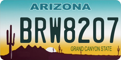 AZ license plate BRW8207