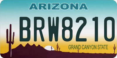 AZ license plate BRW8210