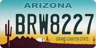 AZ license plate BRW8227