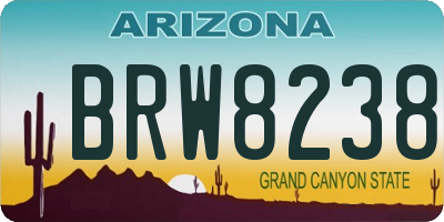 AZ license plate BRW8238