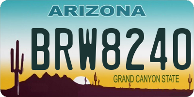 AZ license plate BRW8240