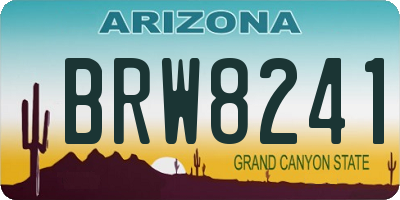 AZ license plate BRW8241