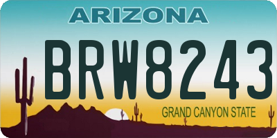 AZ license plate BRW8243