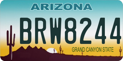 AZ license plate BRW8244