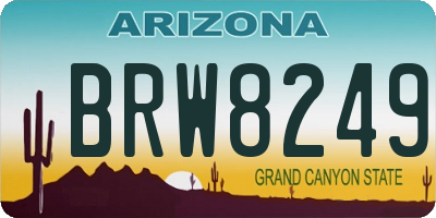 AZ license plate BRW8249