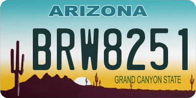 AZ license plate BRW8251