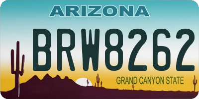 AZ license plate BRW8262