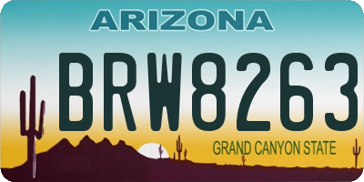 AZ license plate BRW8263