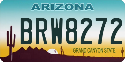 AZ license plate BRW8272