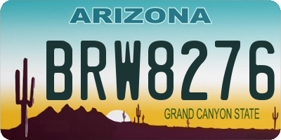 AZ license plate BRW8276