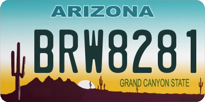 AZ license plate BRW8281