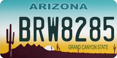 AZ license plate BRW8285