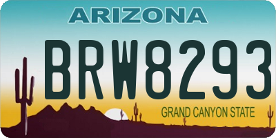 AZ license plate BRW8293