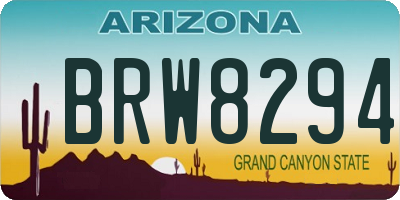 AZ license plate BRW8294