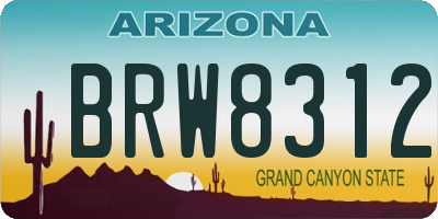 AZ license plate BRW8312
