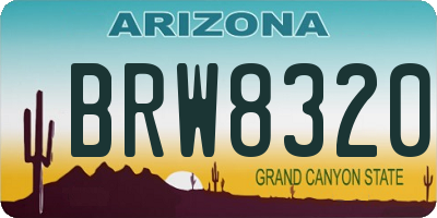 AZ license plate BRW8320