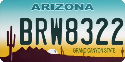 AZ license plate BRW8322