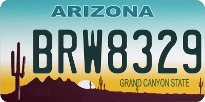 AZ license plate BRW8329