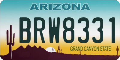 AZ license plate BRW8331