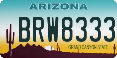 AZ license plate BRW8333