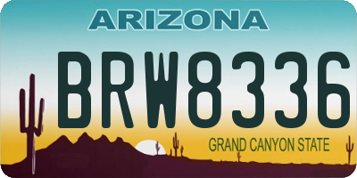 AZ license plate BRW8336