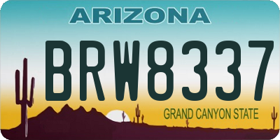 AZ license plate BRW8337
