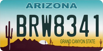 AZ license plate BRW8341