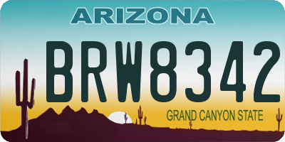 AZ license plate BRW8342