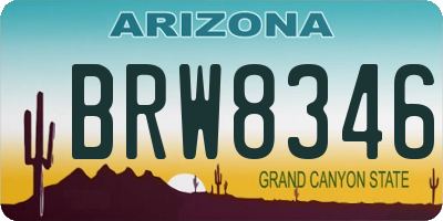 AZ license plate BRW8346