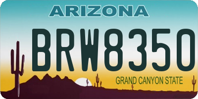 AZ license plate BRW8350