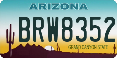 AZ license plate BRW8352