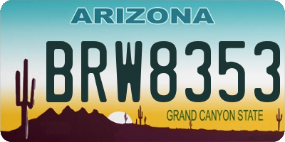 AZ license plate BRW8353